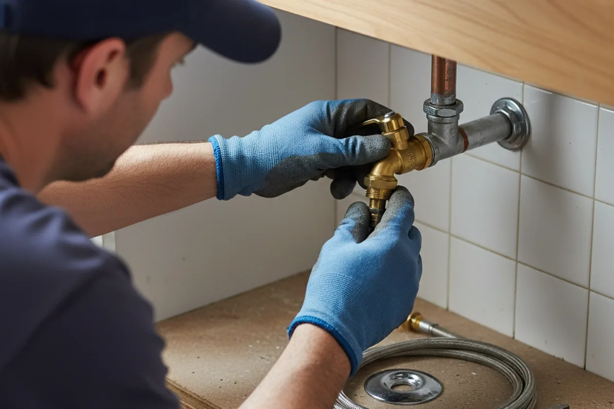 Shutoff valve and fitting work during Burst Pipe Repair in Bensalem